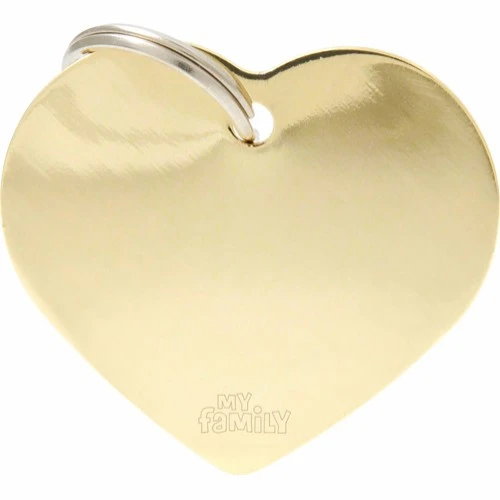 Hundetegn My family Basic Hjerte Guld Stor