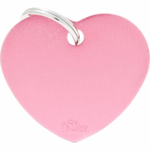 Hundetegn My family Basic Hjerte Pink Stor
