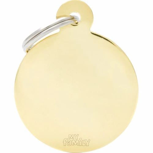 Hundetegn My family Basic Cirkel Guld Stor