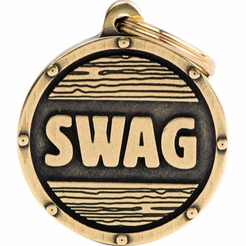 My Family hundetegn cirkel stor Swag guld