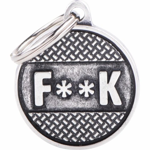 My Family Hundetegn Cirkel Stor F**k Sølv