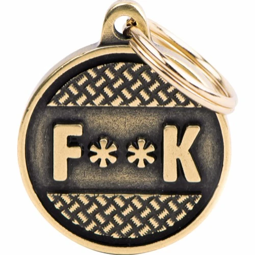 My Family Hundetegn Cirkel Stor F**k Guld