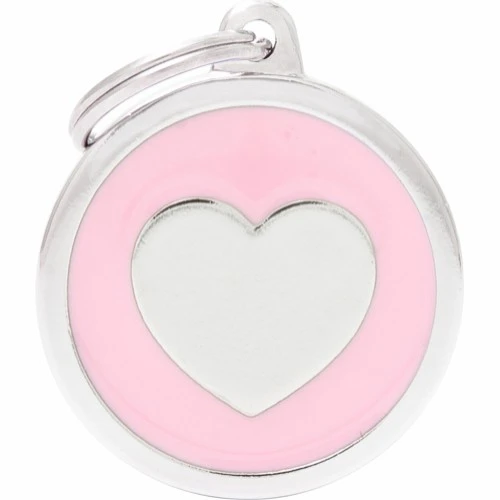 My Family Hundetegn Klassisk Cirkel med Hjerte Pink