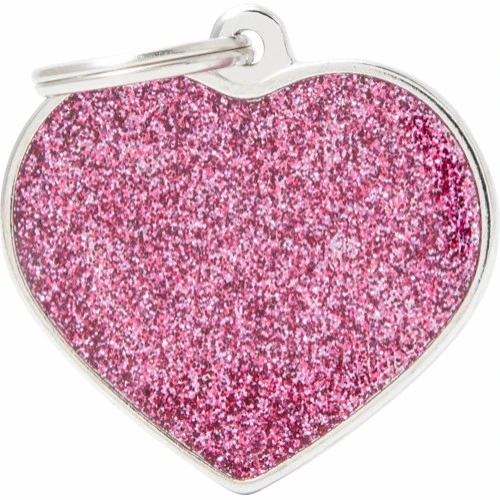 Hundetegn My family Shine Hjerte Pink Stor