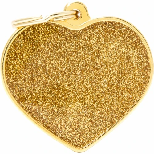 Hundetegn My family Shine Hjerte Guld stor