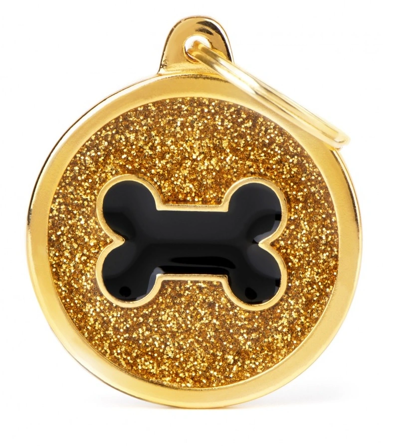 My Family Hundetegn Shine Cirkel med ben Stor Guld