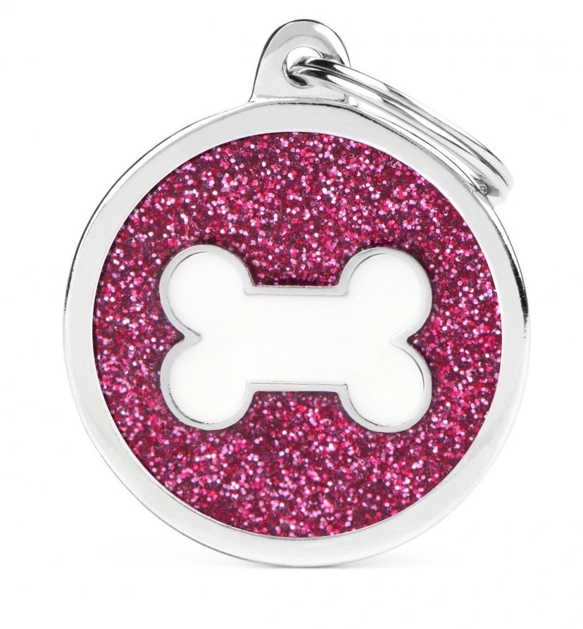 My Family Hundetegn Shine Cirkel med ben Stor Hvid og Pink