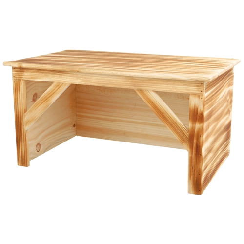 Træhus i flammet træ til kanin 50x26x31 cm