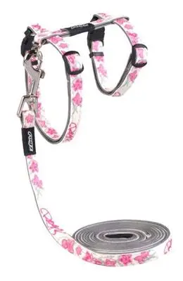 Glowcat Kattesele og Linesæt 8 mm Pink Sommerfugl