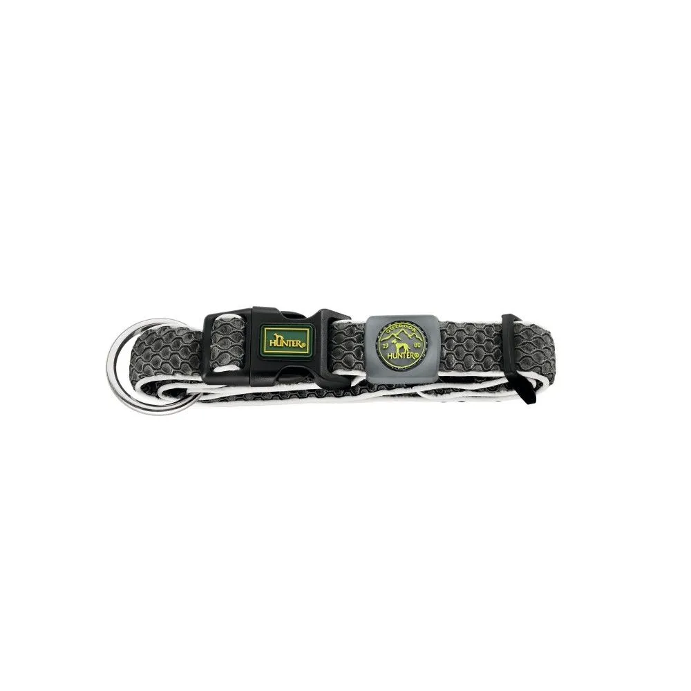 Hunter hunde halsbånd Hilo Antracit XL - justerbart hundehalsbånd (45-70 cm, B 3,8 cm)