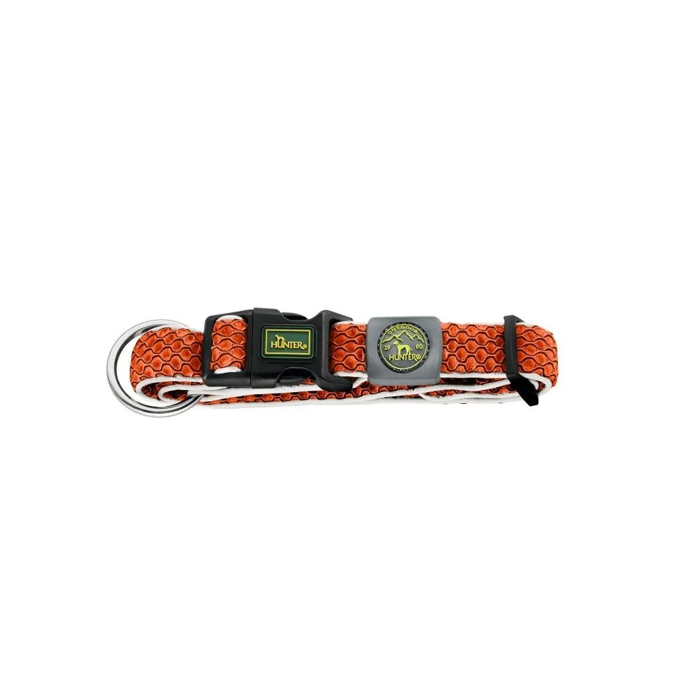 Hunter hunde halsbånd Hilo Orange XL - justerbart hundehalsbånd (45-70 cm, B 3,8 cm)