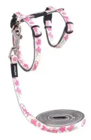 Glowcat Kattesele og Linesæt 8 mm Pink Sommerfugl