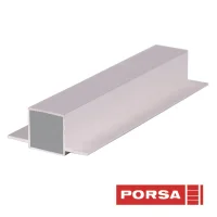 Porsa sølv aluprofil med dobbelt flig 105 cm.