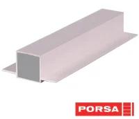 Porsa sølv aluprofil med dobbelt flig 70 cm.