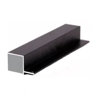 Porsa sort aluprofil firkantet med flig 30 cm.
