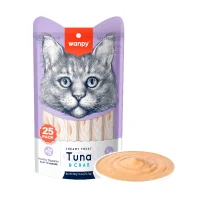 Wanpy Kat Cremet Slikbar Godbid - Tun & krabbe 350 g (25 x 14 g)