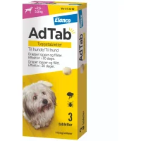AdTab til hunde 2,5-5,5 kg 112 mg - effektiv beskyttelse mod lopper og flåter