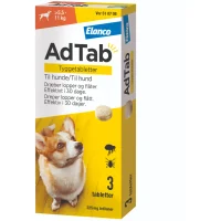 AdTab til hunde 5,5-11 kg 225 mg - effektiv loppe- og flåttablet
