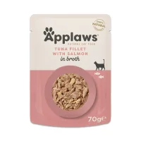 Applaws Kattevådmad Tun og laks i bouillon 70 g