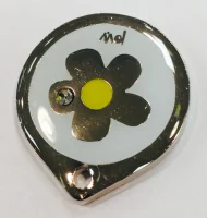 Blomst hundetegn med diamant hvid