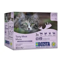 Bozita Feline Kød i sovs 12 x 85 g - oksekød, kalkun, kylling og rensdyr