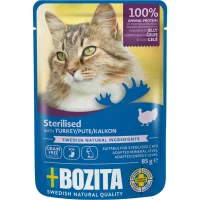 Bozita Kattefoder pose 85g Steriliseret kalkun gele