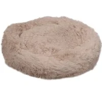 Cushion Krems fluffy rund hundeseng medium beige
