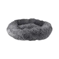 Cushion Krems fluffy rund hundeseng medium grå
