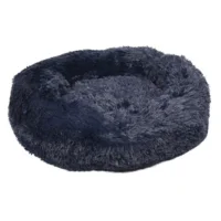 Cushion Krems fluffy rund hundeseng small Mørkeblå