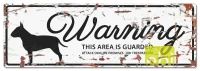 D&D WARNING SIGN Bull Terrier Hvid