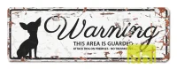 D&D WARNING SIGN Mini Chihuahua Hvid