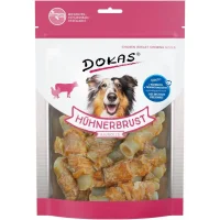 Dokas Kyllingebryst tyggeruller 250 g - lækre tyggeben til hunde