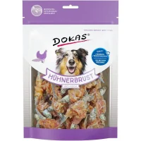 Dokas Tørret kyllingebryst med fisk 220 g - lækker hundesnack i stor pose