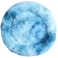 Donut Cozy Hundeseng Blå 50 cm - blød og hyggelig hundeseng til små hunde