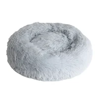 Donut Cozy Hundeseng Lysegrå 50 cm - blød og tryg seng til små hunde