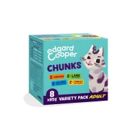 Edgard & Cooper Chunks multipakke vådfoder til katte 8 x 85 g