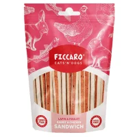 FICCARO Hundesnack Kanin & Kylling Sandwich - kanin og kylling i sandwichstykker 100 g