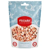 FICCARO Hundesnack Kanin & Sej Cubes - tern af kanin og sej 100 g