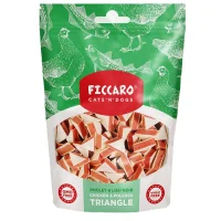 FICCARO Hundesnack Kylling & Sej Triangle - kylling og sej i trekantform 100 g