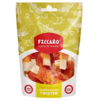 FICCARO Hundesnack Kylling & Sej Twister - kylling og sej i snoede sticks 100 g