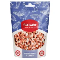 FICCARO Hundesnack Kylling og laks i tern 100 g - naturlige hundesnacks