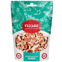 FICCARO Hundesnack Kylling og sej i sushi-form 100 g - lækre hundesnacks
