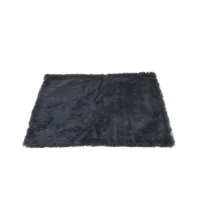 Fluffy hundetæppe 100x70 cm koksgrå til hund - blødt underlag med skridsikker bund