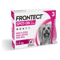 Frontect spot on 3 x 0,5 ml til hunde 2-5 kg - effektiv beskyttelse mod parasitter