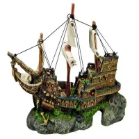 Gammelt krigsskib med kanoner 33 x 13 x 23 cm