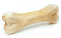 Håndlavet Presset Tyggeben med fyld af struds 12 cm 55 g - kompakt hundesnack