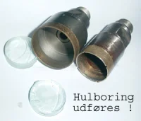 Hulboring i glas 27 mm hul (Max. 19 mm glas)