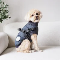Hundejakke Thor med indbygget sele koksgrå L