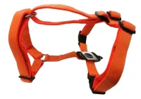 Hundesele Nylon Orange justerbar Orange str. 54-70 cm 20 mm - åndbar komfort