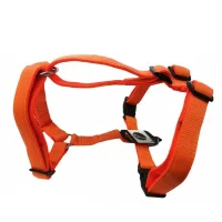 Hundesele Nylon Orange justerbar Orange str. 66-91 cm 25 mm - åndbar komfort